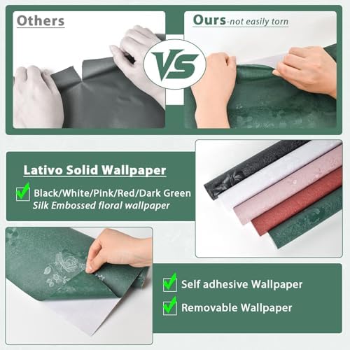 Dark Green Wallpaper Silk Embossed Texture Contact Paper 118in17.7in - Image 4