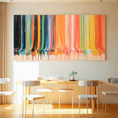 Large Abstract Wall Art Prints Colorful Vertical Stripes Print 29"×58" - Image 3