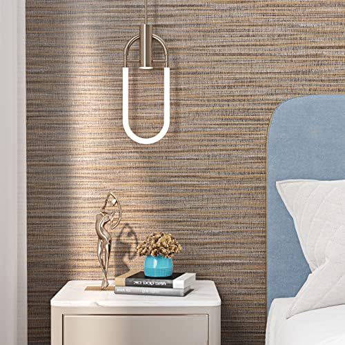 FunStick 24"x394" Textured Tan Brown Wallpaper Peel and Stick Grasscloth - Image 5