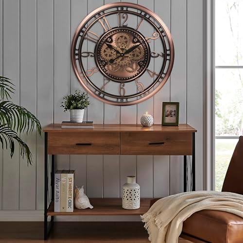 CLXEAST 28" Oversized Moving Gear Wall Clock - Image 6