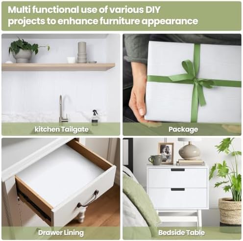 White Contact Paper Peel and Stick Wood Grain Wallpaper Easy to Install - Image 5