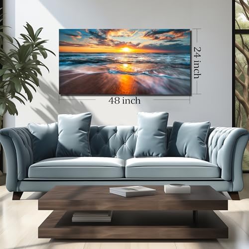GUGIKA Sun Wall Art for Living Room, Size 48 x 24 Inches - Image 7