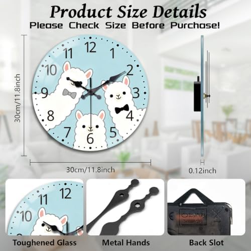 peacoblue Alpaca Wall Clocks Battery Operated - Image 2