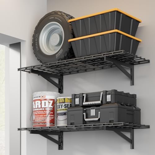 Jusgym 2 Pack Garage Shelving Wall Mounted, 700LB Heavy Load by Jusgym