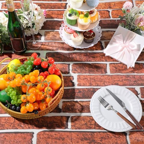 VitalCozy 10x8 ft Dark Red Brick Wall Backdrop Fabric Halloween Background - Image 5