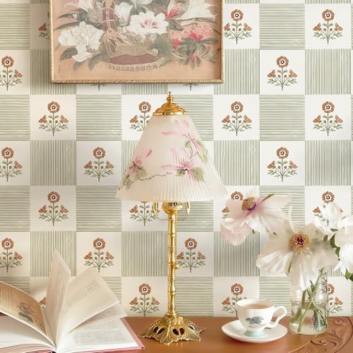 Guvana Green Floral Peel and Stick Wallpaper Vintage Floral Wallpaper Boho Wall - Image 6