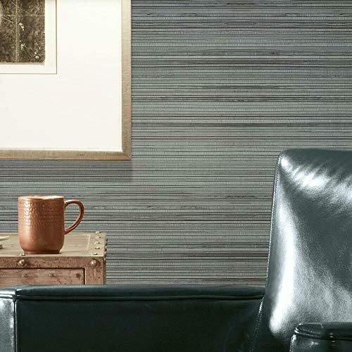 RoomMates Gray Faux Bamboo Grasscloth Peel and Stick Wallpaper by RoomMates