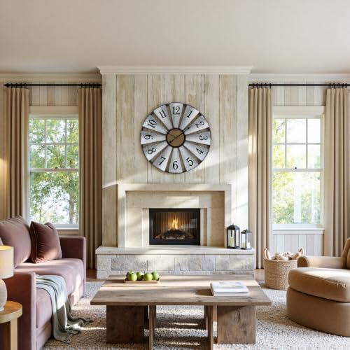 Vantic 30'' Windmill Large Wall Clock, Distressed Metal Clock - Image 3
