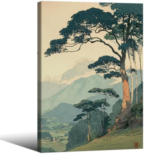 Japanese Forest Framed Wall Art Asian Tranquil Mountain Landscape Posters 16x24 by Unknown