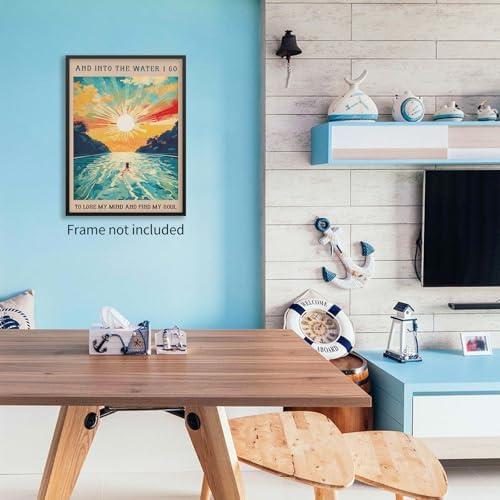 MWZUPQ Sunrise Sunset landscape Posters Abstract Ocean Painting Wall Art Into - Image 4