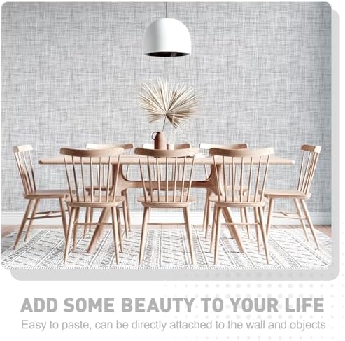 Gray Grasscloth Wallpaper Peel and Stick Wallpaper Texture Contact Paper - Image 6
