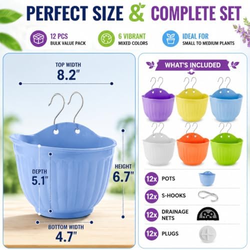 12 Pack Wall Hanging Planters Vertical Wall Planters - Image 3