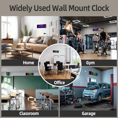 HAITANG 16.2" White Digital Wall Clock, 8 Colors, Remote & Night Light - Image 6