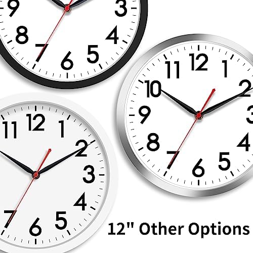 AKCISOT 12 Inch Wall Clock, Silent Battery Operated Analog Clock - Image 5