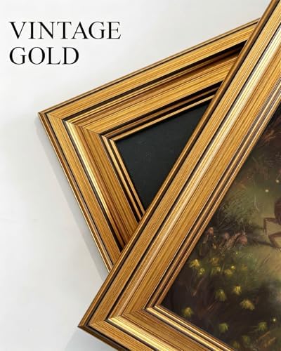Gold Framed Wall Art, Vintage Whimsical Dancing Frogs Canvas Prints, Moonlight - Image 3