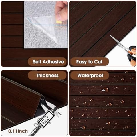 3D Peel and Stick Wall Panels PVC Grille Slat 197"x15.8" Self-Adhesive Wall - Image 4