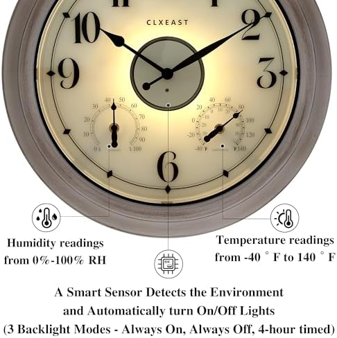 CLXEAST 18" Illuminated Outdoor Clocks - Image 3