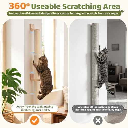 Wall Mounted Cat Scratching Post 60 Inch Tall - Image 3