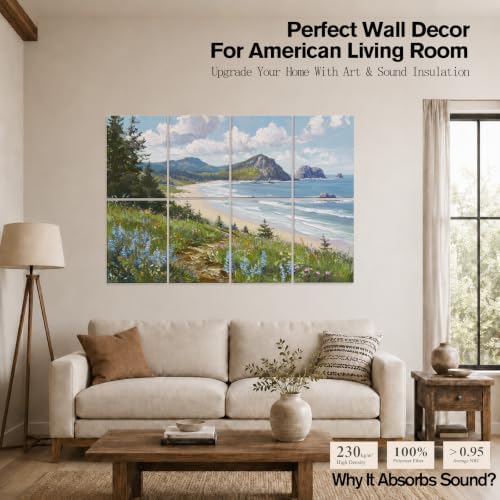 Peaudy 8-Pack Acoustic Panels Art: 48×32Inches Self-Adhesive Decorative - Image 2