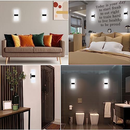Retisee 4 Packs LED Wall Sconces 12W Acrylic Wall Sconces Modern Dimmable Wall - Image 6