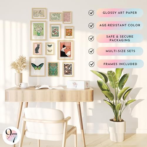 97 Decor Eclectic Framed Wall Art, 12 Boho Gallery Prints - Image 5