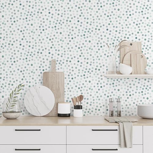 Dimoon 17.3''x78.7'' Peel and Stick Wallpaper Blue Green Boho Contact Paper - Image 4