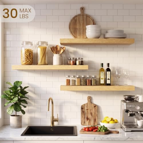 Dreamland 24 Inch Floating Shelves, 6.7" Rustic Wall Shelf, 3 Pack - Image 2