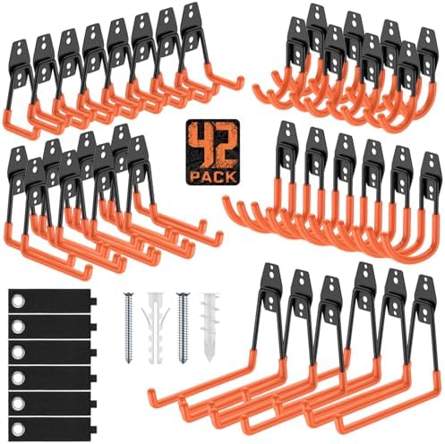 Garage Hooks, Anti-Slip Heavy Duty Wall Mount Hooks by Cpais