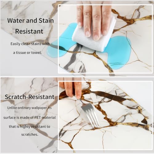 Haimin 3D Wall Panels Peel and Stick Marble Tile Look 10 Pack Waterproof - Image 4