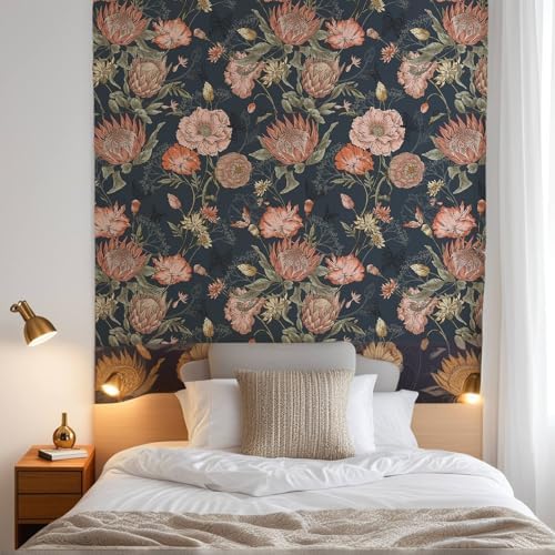 Floral Wallpaper Peel and Stick Floral Contact Paper Dark and Pink - Image 4
