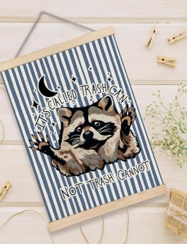Funny Blue Striped Motivational Raccoon Poster Wall Art Framed 12x16in - Image 5