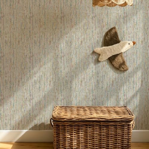 Okydoky Woven Peel and Stick Wallpaper 17.3"x393" Colorful Paint Grasscloth - Image 5