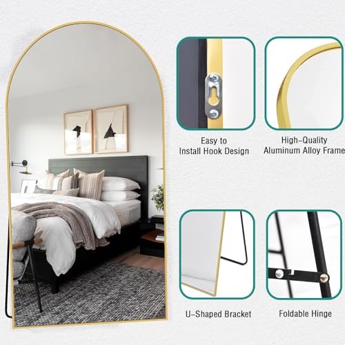78''x38'' Oversized Full Length Mirrors, Arched Floor Mirror - Image 4