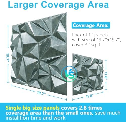 STICKGOO 3D Wall Panels for Interior Wall Decor, Antique Green Bronze Diamond - Image 6