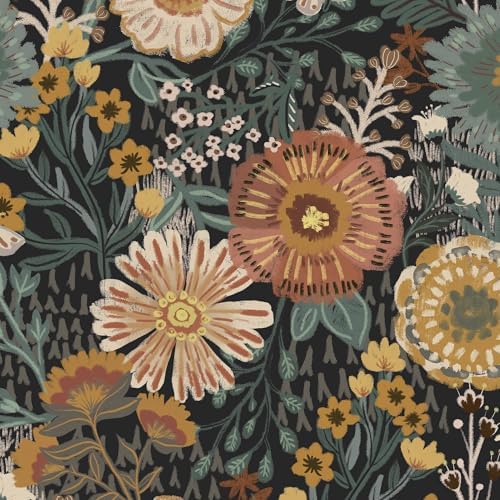 Dimoon Boho Retro Wallpaper Peel and Stick Wallpaper Vintage Floral Contact by DIYYOURMOON