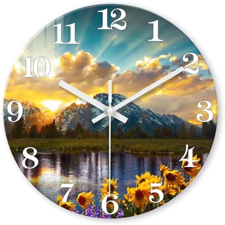 XFM Nature Landscape Wall Clock 12 Inch Sunrise Mountain by XFMWallClock
