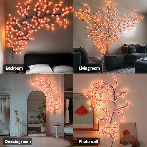 4FT 48LED Cherry Blossom LED Branch Vine String Lights, Wall Decor - Image 6