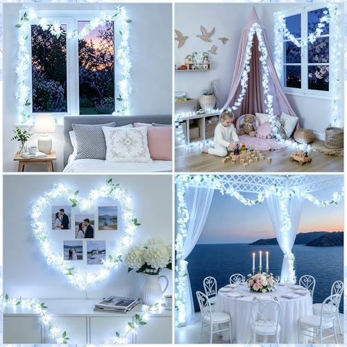 JMEXSUSS 48 LED White Flower Lights, Cool White, 15.75 FT - Image 6