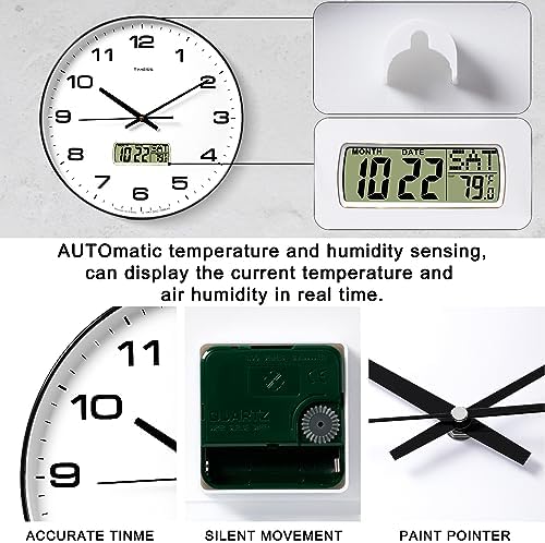 TIMESS 14-Inch Non-Ticking Analog Wall Clock - Image 6