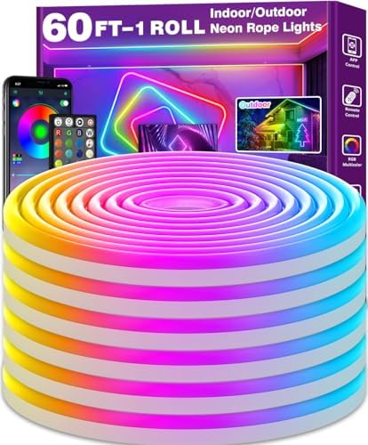 AILBTON 60Ft Neon Rope Lights, Flexible Led Rope Lights Control by AILBTON