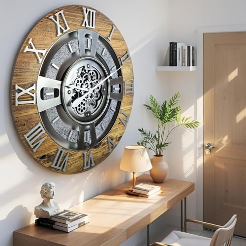 ImprovingLife The Gears Clock Real Moving Gear Wall Clock England Line) - Image 4
