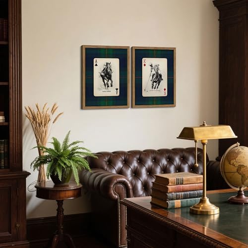 Framed Vintage Playing Card Wall Art Set of 2, Classic Polo Rider and Race - Image 7