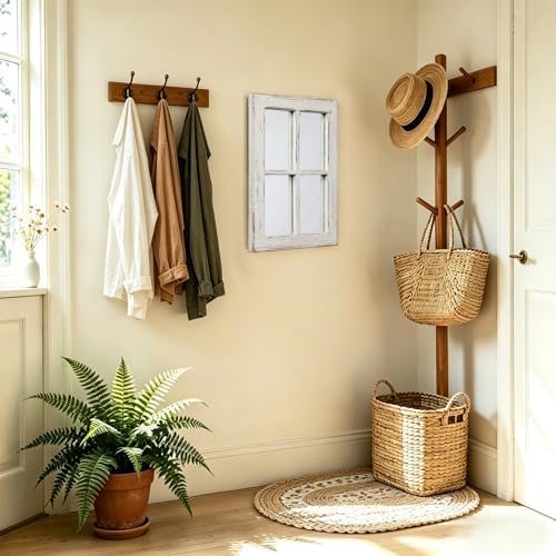 Rustic Small Window Pane Mirror Wall Decor 11 x 16 inches - Image 6