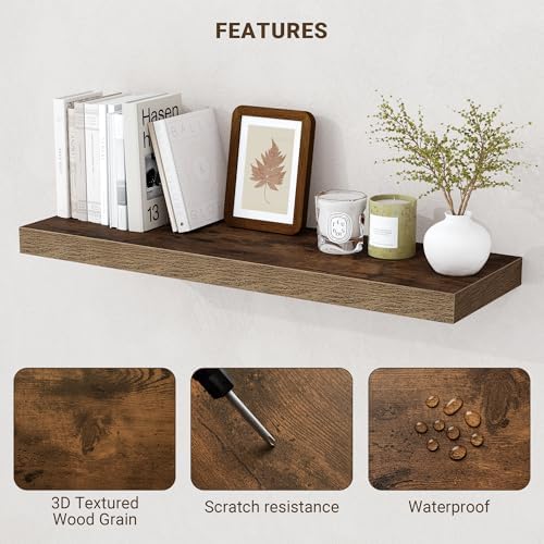 Acovy 55 Inch Floating Shelves, Wooden Shelves - Image 5