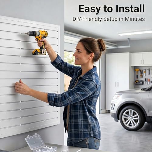SMARTSTANDARD White Slatwall Panel Set, 4x8 FT PVC Panel - Image 4