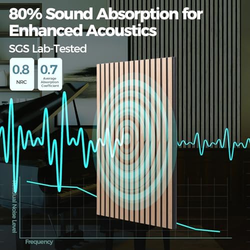 AKUMAX Extra-Thick 0.7" Wood Slat Acoustic Wall Panels, 4 Pack 47.2" x 23.6" - Image 6