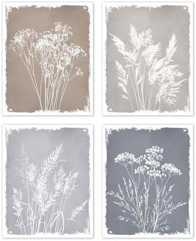 TLESKE Boho Neutral Vintage Fall Botanical Posters Prints Unframed 8x10 Set of 4 by Unknown