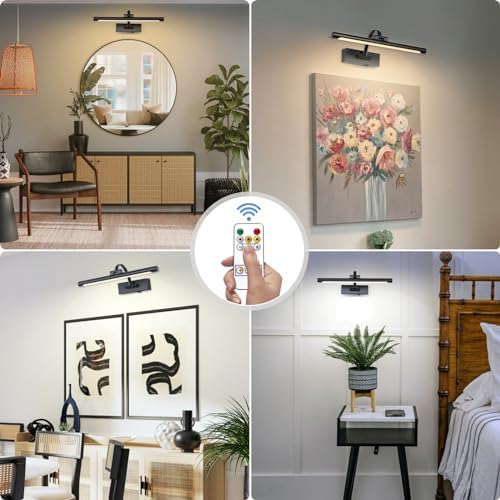 Tassuowell Wireless Battery Operated Picture Light, Rechargeable Wall Light - Image 2