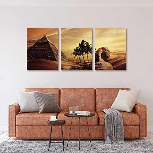 Pacimo Ancient Egypt Secrets Painting on Canvas Pyramid Sphinx Modern Wall Art - Image 2