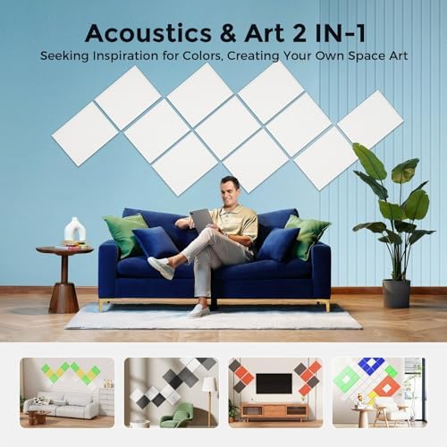 12 Pack Self-Adhesive Acoustic Panels, 2nd Generation Sound Absorbing Panel - Image 5